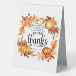 Plaque De Table Table d'action de grâce prière 2