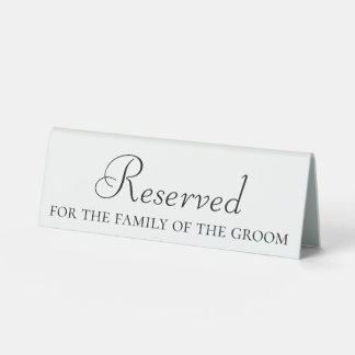 Plaque De Table Table Wedding Reserved pour Groom's Family