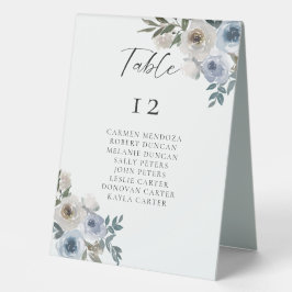 Plaque De Table Tableau Mariage bleu Dusty Tableau de siège élégan