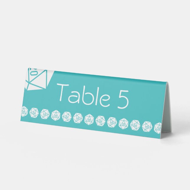 Plaque De Table Tabletop Chic en Turquoise - Présentoir de Table (Recto)