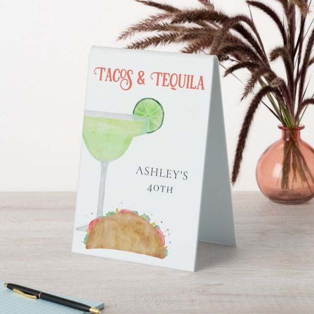 Plaque De Table Tacos et Tequila Margarita fête d'anniversaire (En SItu (Tableau))