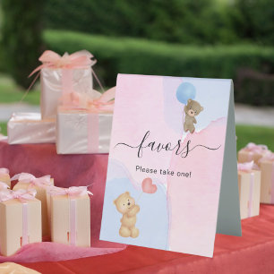 Plaque De Table Teddy bear bleu rose sexe révéler la faveur