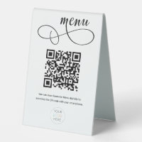 Tente de table du menu du menu du code QR personna