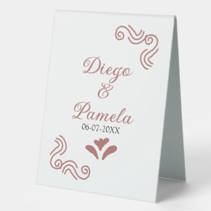 Plaque De Table Terracotta noir rustique espagnol mariage couple f
