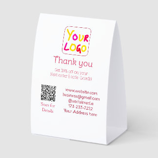 Plaque De Table texte simple minimal ajoutez votre logo/dessin ici