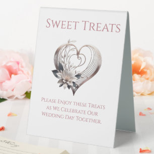 Plaque De Table Traitements sucrés mariage Signalé-Moderne Coeur r