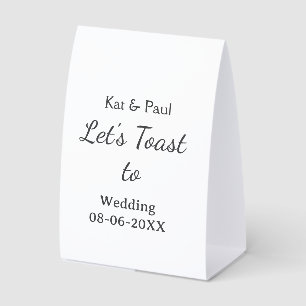 Plaque De Table Trinquons au mariage nom date couple simple