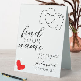 Plaque De Table Trouvez votre nom Black Chic Modern Mariage