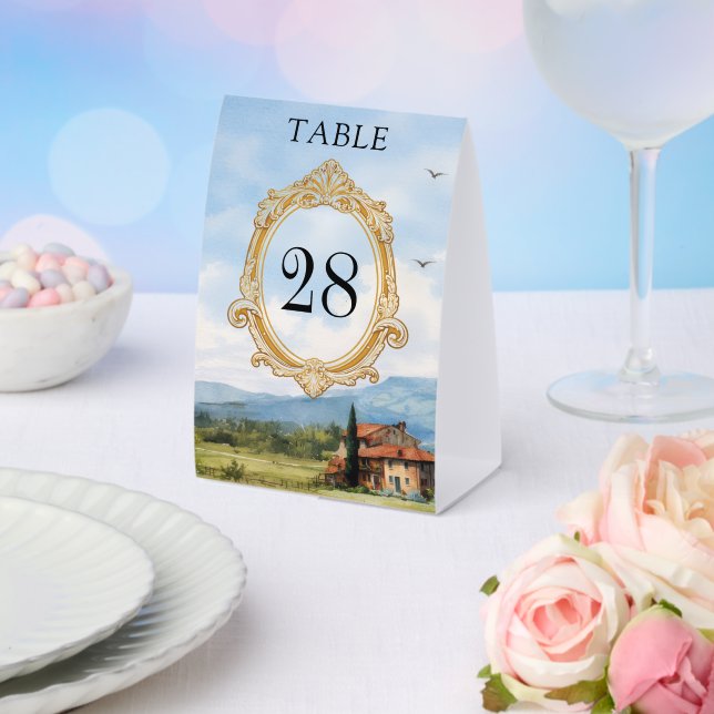 Plaque De Table Tuscany Countryside Wedding Table Number (Insitu (mariage))
