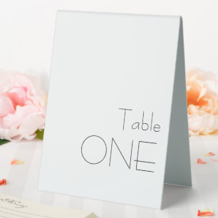 Plaque De Table Typographie minimaliste Noir Blanc Jouer ONE 