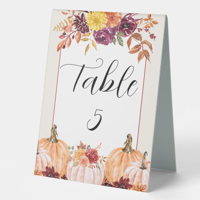 Plaque De Table Un Mariage de automne Rustique Heureux Après Avoir (Recto)