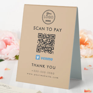 Plaque De Table Venmo professionnel QR Code numérisation pour paye