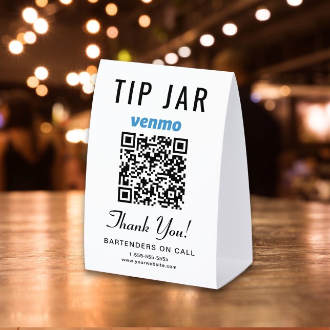 Plaque De Table Venmo Tip Jar QR Business (Créateur téléchargé)