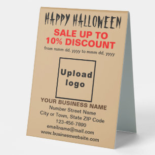 Plaque De Table Vente d'Halloween d'affaires sur panneau Brown cla