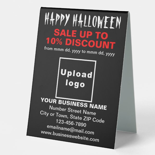 Plaque De Table Vente d'Halloween d'affaires sur panneau noir (Recto)
