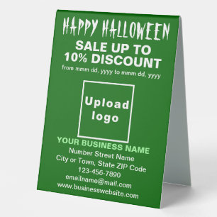 Plaque De Table Vente d'Halloween d'affaires sur panneau vert