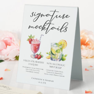 Plaque De Table Virgin Strawberry Daiquiri Mint Julep Mocktails