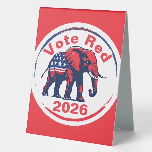 Plaque De Table Vote Red 2026 (Recto)