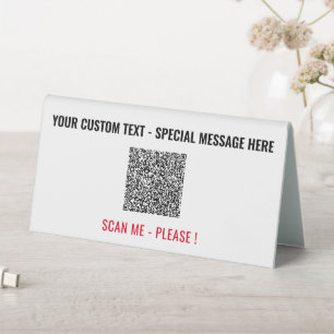 Plaque De Table Votre code QR Info Analyse Texte et couleurs Panne