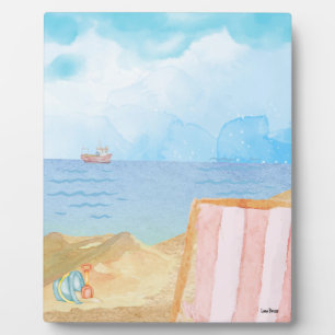 Plaque de table Watercolor Beach avec Easel