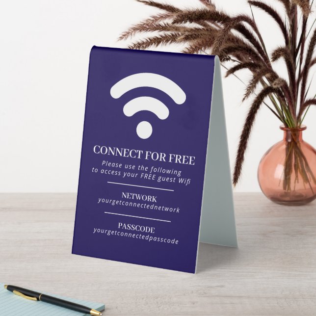 Plaque De Table Wifi code code d'accès informations client personn (En SItu (Tableau))