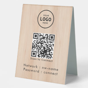 Plaque De Table WiFi Network Scan QR Code pour connecter Internet