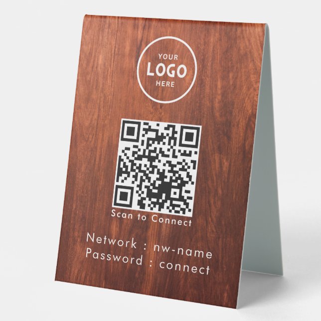 Plaque De Table WiFi Network Scan QR Code pour connecter Internet (Recto)