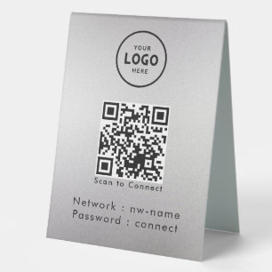 Plaque De Table WiFi Network Scan QR Code pour connecter Internet