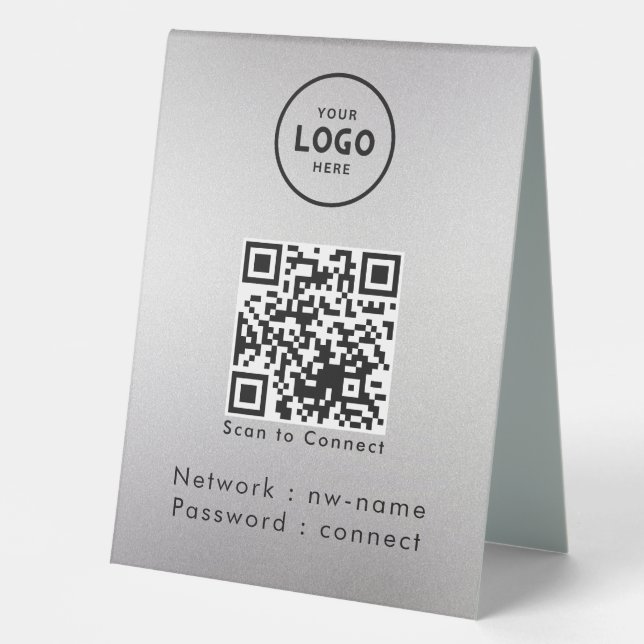 Plaque De Table WiFi Network Scan QR Code pour connecter Internet (Recto)