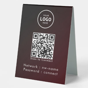 Plaque De Table WiFi Network Scan QR Code pour connecter Internet