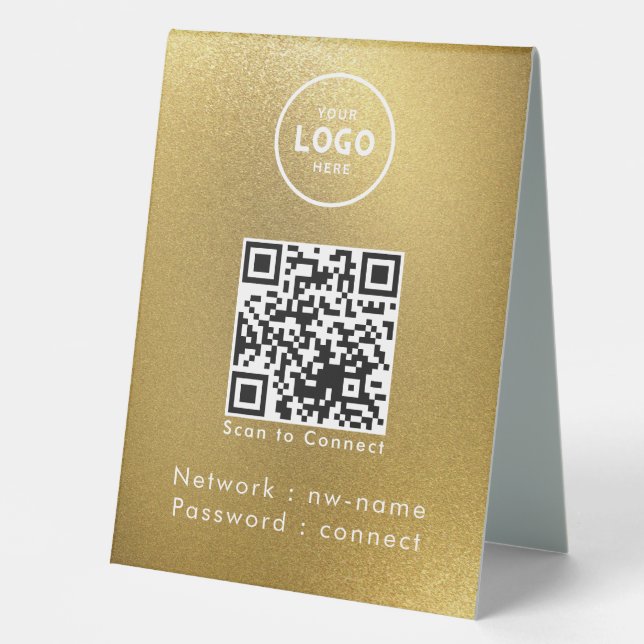 Plaque De Table WiFi Network Scan QR Code pour connecter Internet (Recto)