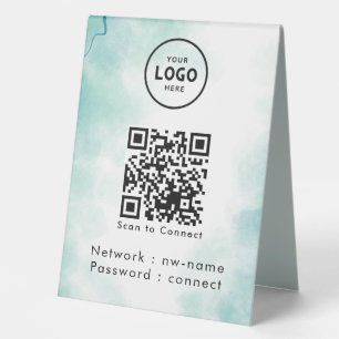Plaque De Table WiFi Network Scan QR Code pour connecter Internet