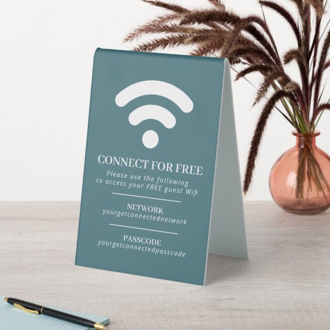 Plaque De Table Wifi réseau code code code d'hôte personnalisé bla (En SItu (Tableau))