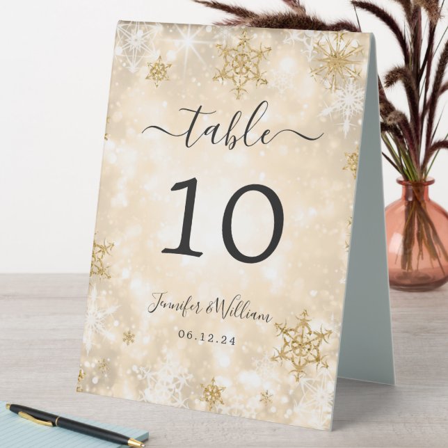 Plaque De Table Winter Wonder Xmas Holiday Mariage Gold (En SItu (Tableau))