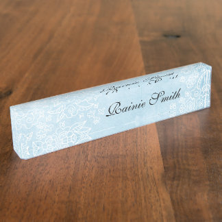 Plaque d'identification bleue