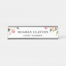 Plaque d'identification d'aquarelle de bureau