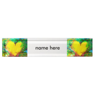 plaque d'identification de coeurs jaunes
