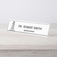 Plaque d'identification de "ophtalmologue"