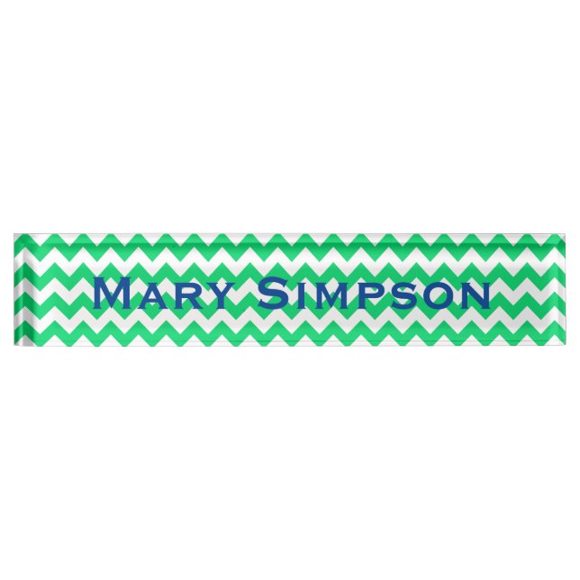 Plaque d'identification d'impression vert et blanc (Devant)