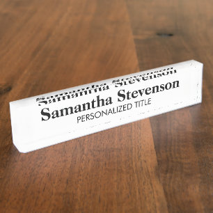 Plaque d'identification personnalisée de bureau