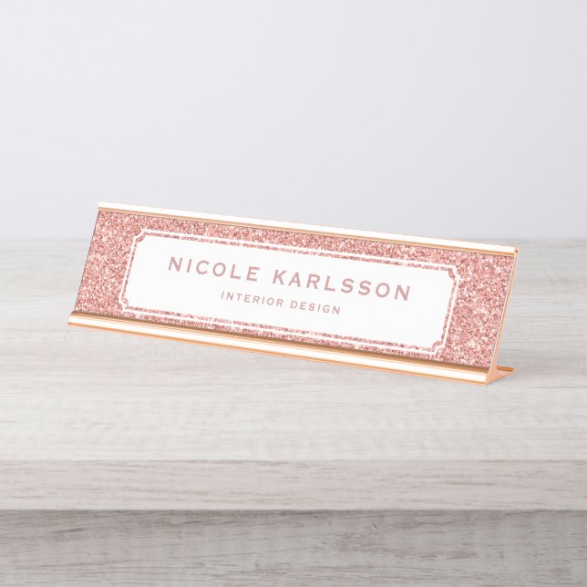 Plaque d'identification personnalisée par lux rose (Devant)