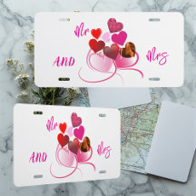 Mr and Mrs Modern Typography Hearts Red Decorative