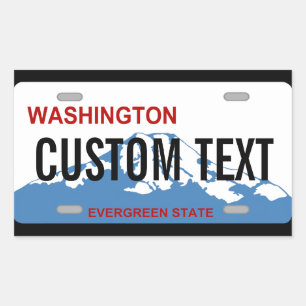 Plaque d'immatriculation Washington autocollant pe