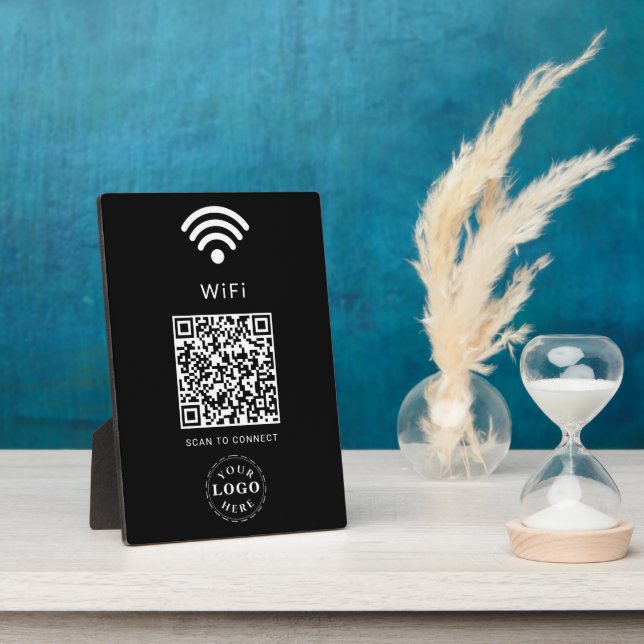 Plaque d'information WiFi avec code QR pour des co (Côté)