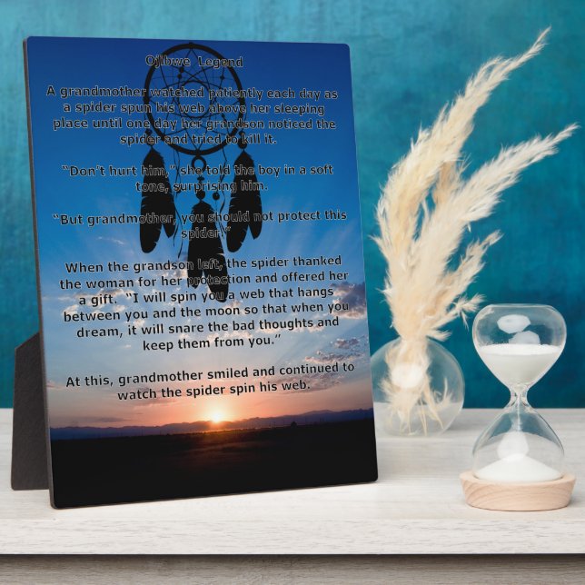 Plaque Dreamcatcher de la légende ojibwe (Côté)