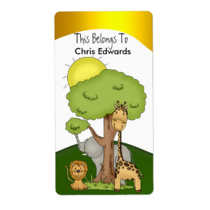 Plaque Étiquettes École Ados Enfants Jungle