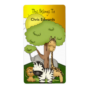 Plaque Étiquettes École Ados Enfants Jungle 3