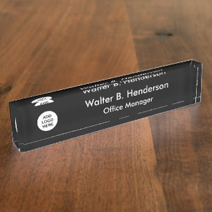 Plaque exécutive de nom de bureau de logo