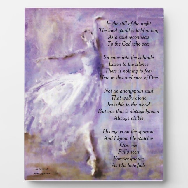 Plaque inspirante avec danseur (Devant)