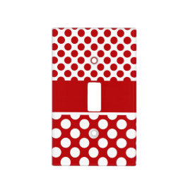 Plaque Interrupteur De Lumière Couvercle à interrupteur à point poli rouge et bla